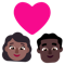 Couple with Heart- Woman- Man- Medium-Dark Skin Tone- Dark Skin Tone emoji on Microsoft
